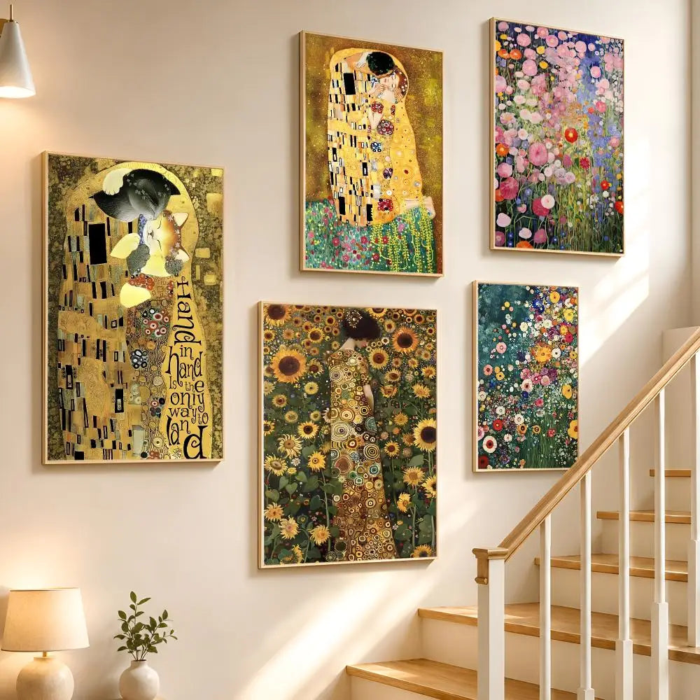 Gustav Klimt HD Waterproof Wall Poster Stickers | Home Décor Wall Art Sticker Axl