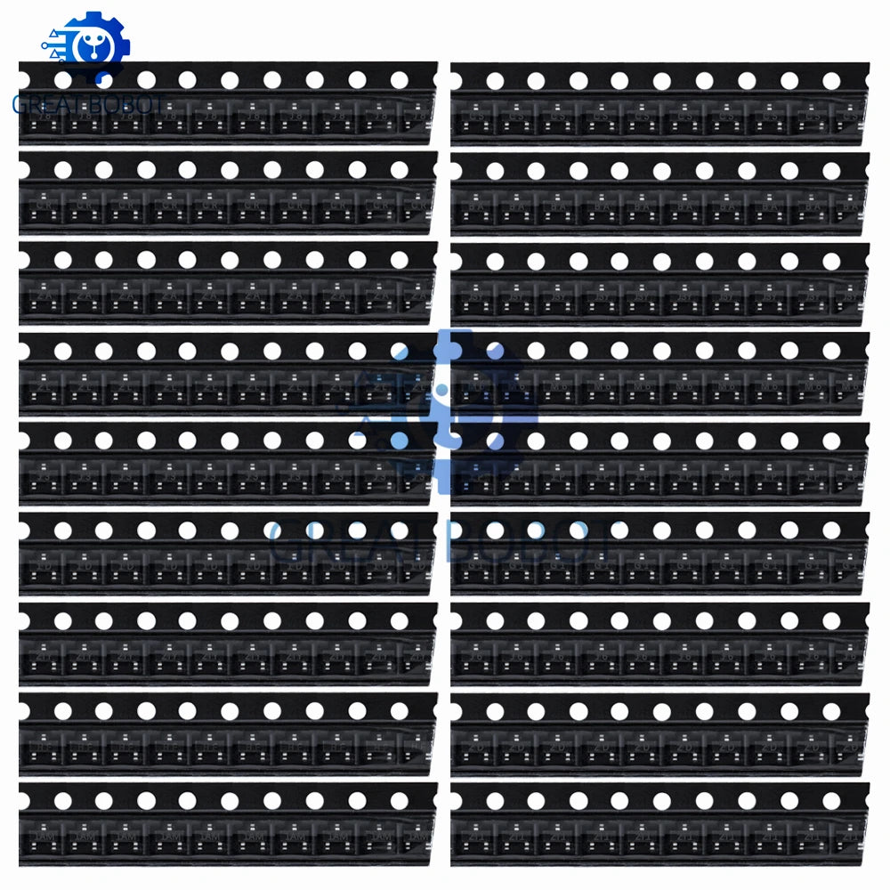 SOT-23 SMD Transistor Kit – 10 Types 100pcs Assortment SMD Transistor Kit Axl