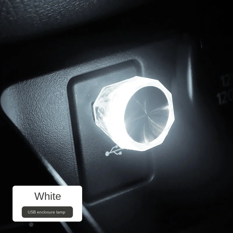 Mini USB LED Car Atmosphere Light – Plug & Play Neon Lamp Car Ambient Light Axl white
