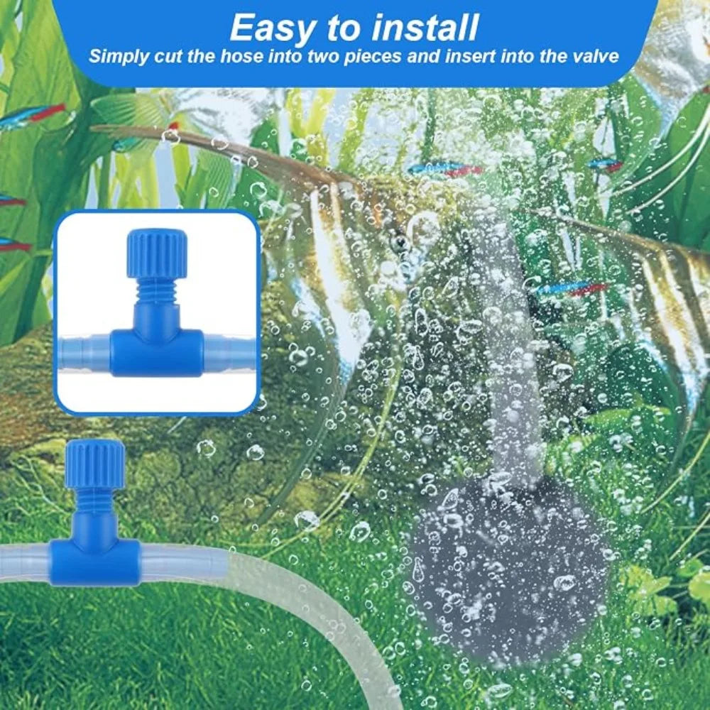 10-Pack Aquarium Air Flow Control Valves – T-Shape Fish Tank Aquarium Air Valve Axl