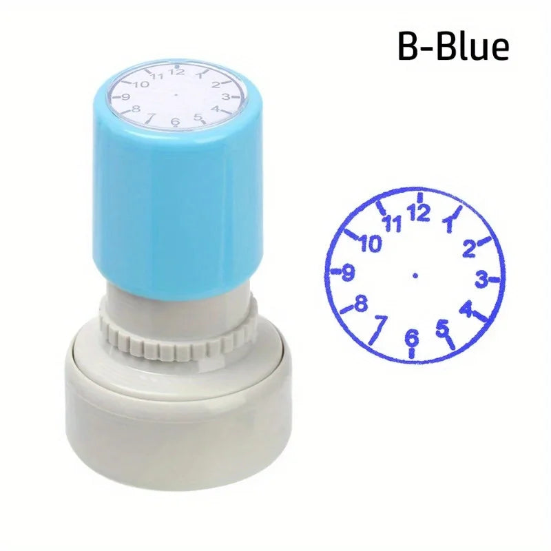 Clock Stamp Teaching Tool for Kids – Learn to Tell Time Seal Teaching Stamp Seal Axl B-Blue