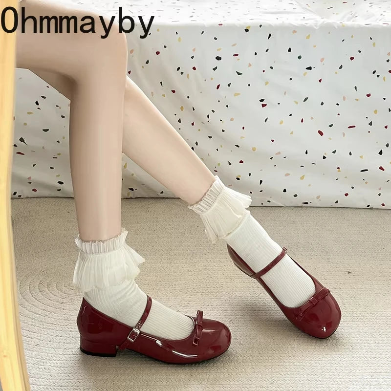 Women's Mary Jane Pumps – Butterfly-Knot Square Heel Dress Shoe Mary Jane Pumps Axl
