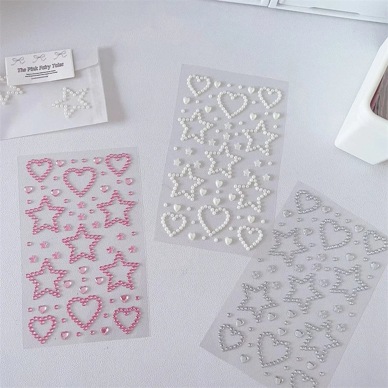 3D Star & Heart Rhinestone Stickers – Kids DIY Craft Decor Rhinestone Craft Stickers Axl