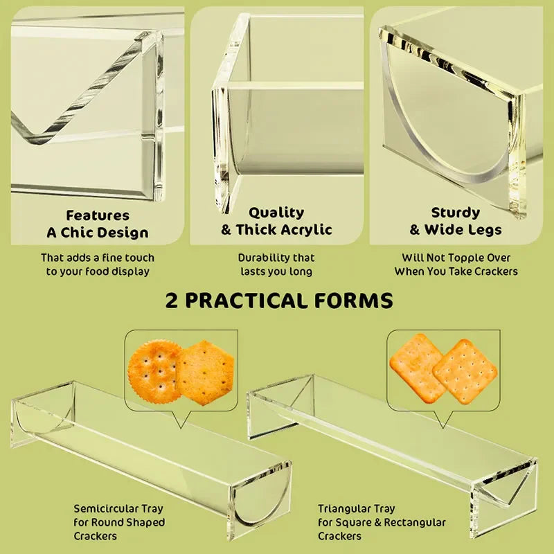 Clear Acrylic Cracker Serving Tray – Rectangular Food Display Acrylic Serving Tray Axl