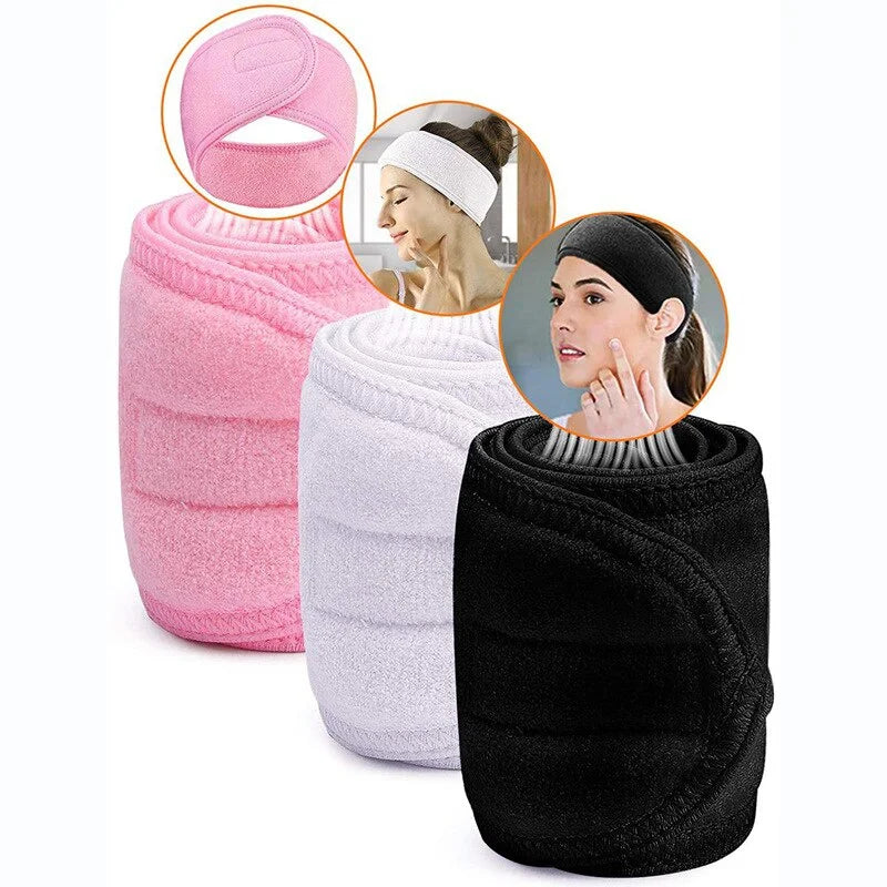 Adjustable Microfiber Spa Headband – Makeup & Shower Hair Wrap Spa Hair Headband Axl