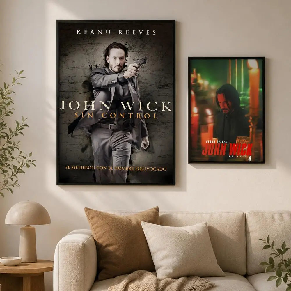 John Wick Movie Poster – Waterproof Peel-and-Stick PVC Wall Art Movie Wall Poster Axl