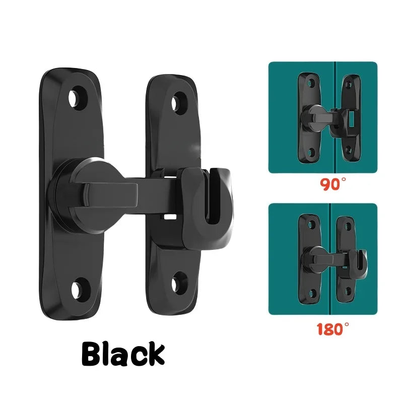 90° Hook Latch Bolt – Barn Door, Cabinet & Sliding Gate Lock Door Hook Latch Axl Black
