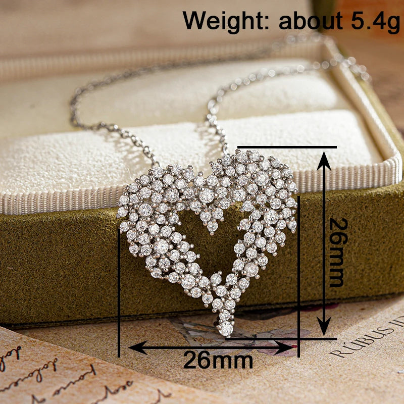 Huitan Sparkling Heart Pendant Necklace – CZ Women's Jewelry Pendant Necklace Axl