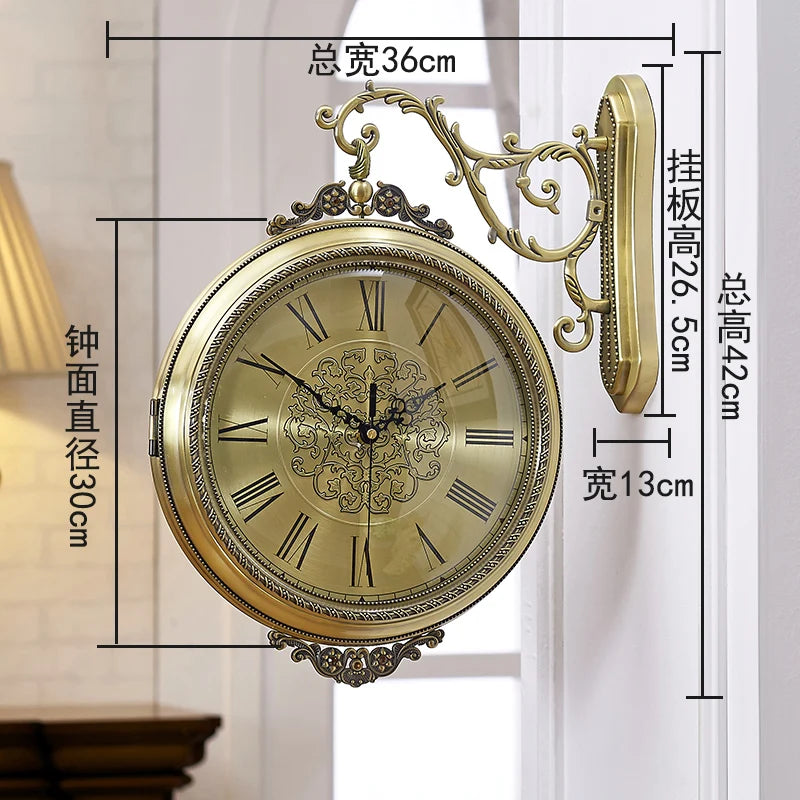 Nordic 3D Double-Face Silent Wall Clock – 42cm Metal Decor Wall Clock Axl B 20 inch