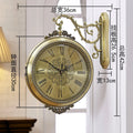 Nordic 3D Double-Face Silent Wall Clock – 42cm Metal Decor Wall Clock Axl B 20 inch