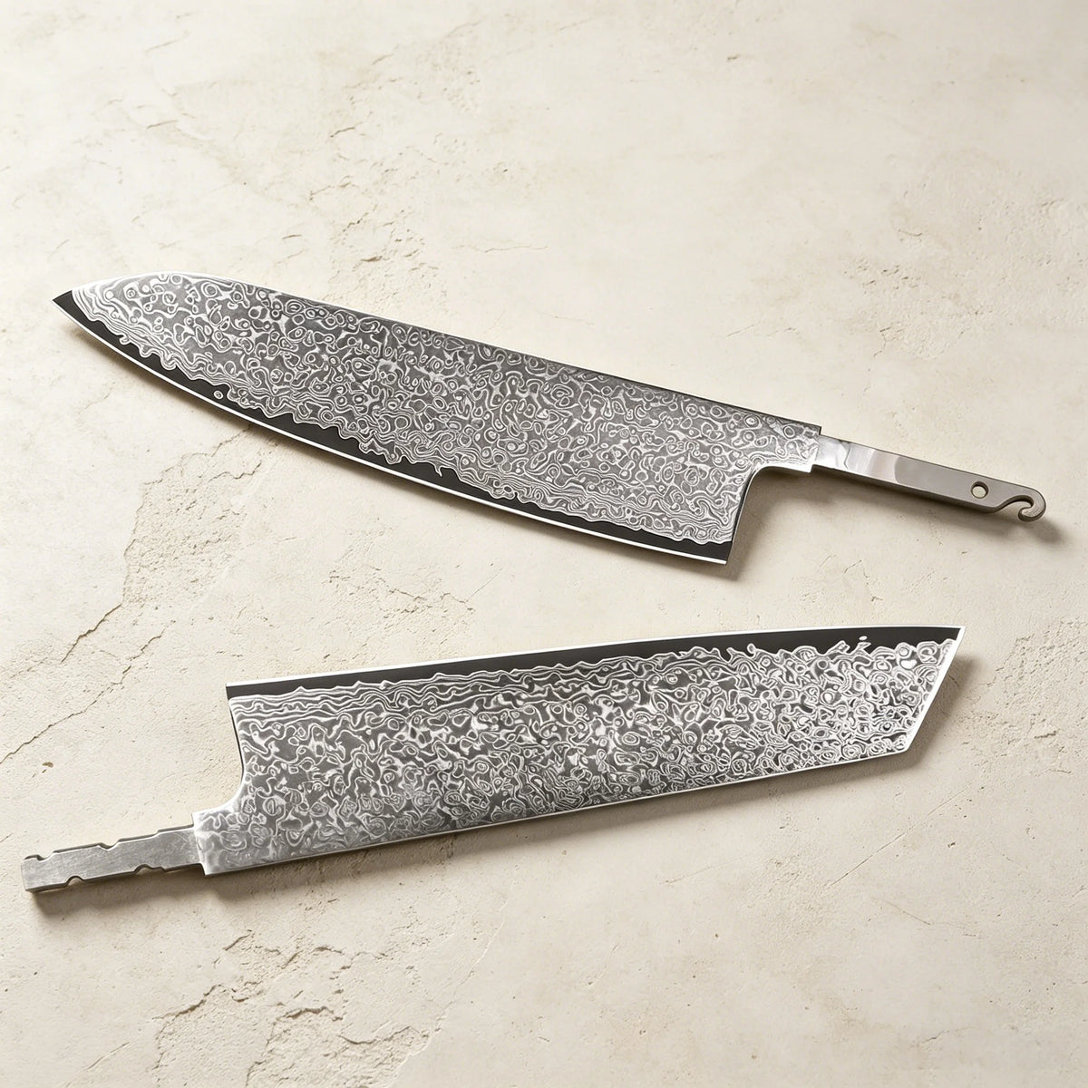 Damascus Steel Chef Knife Blade Set – No Handle, 1–5 Pcs Chef Knife Blade Axl