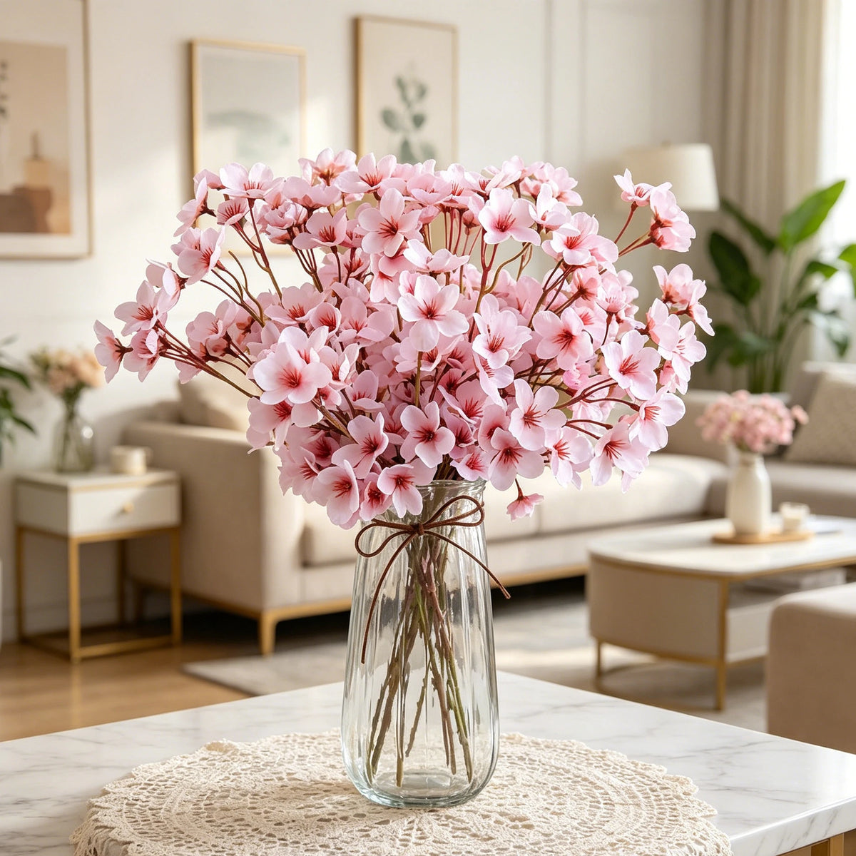 Silk Peach Blossom Artificial Flower Bouquet | Wedding & Décor Artificial Flower Bouquet Axl