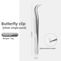 Silver Eyelash Extension Tweezers – Dolphin & Feather Precision Set Eyelash Tweezers Set Axl Mirror light-Butterf