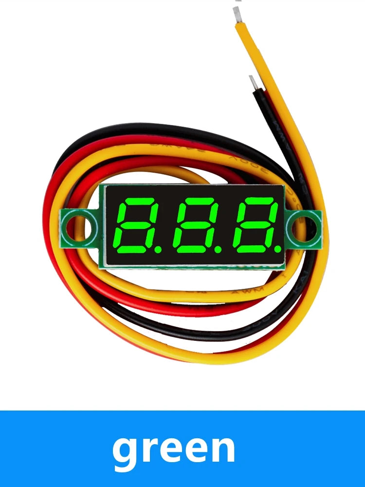 Mini DC Digital Voltmeter – 0.28" LED Panel Meter 4.5V–100V Digital Panel Meter Axl green