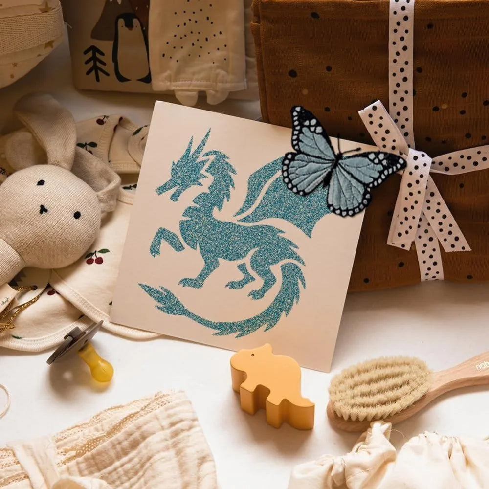 9-Piece Dragon Stencil Set 5.9" – Reusable Templates & Brush Craft Stencil Set Axl