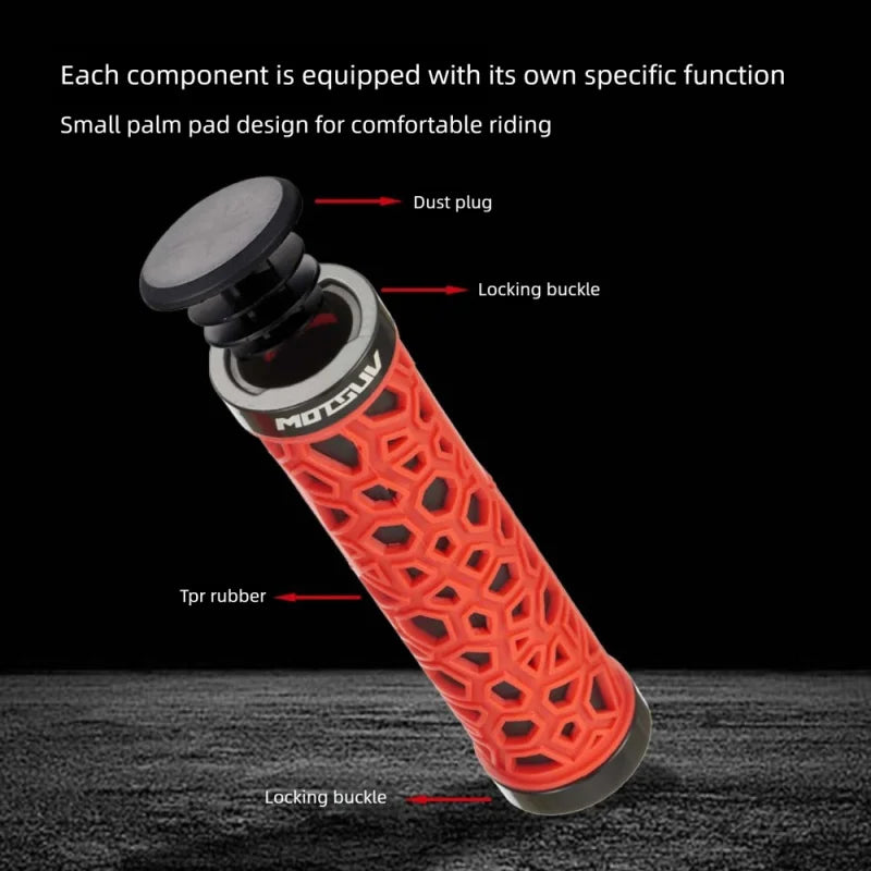 MTB Dual Lock-On Bike Handlebar Grips – Rubber & Aluminum Bike Handlebar Grips Axl