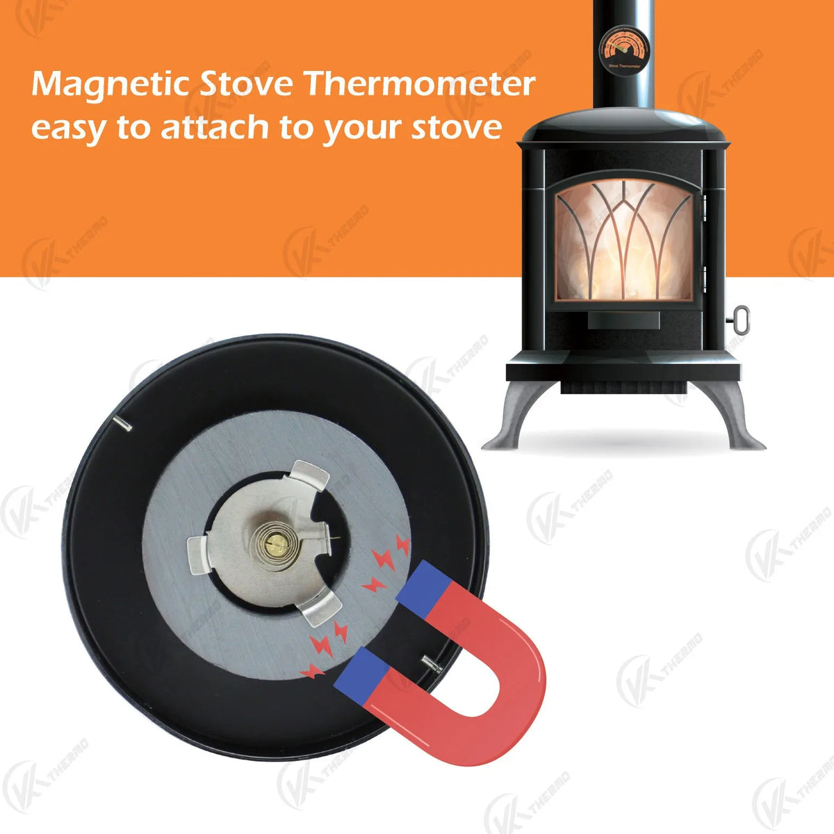 Magnetic Stove Thermometer for Wood Burning & Pellet Stoves Stove Thermometer Axl