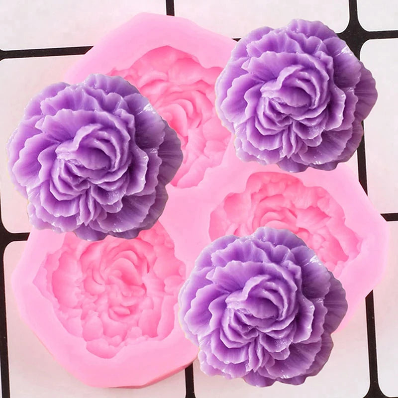 Peony Flower Silicone Mold – Fondant Cake & Cupcake Topper Cake Decorating Mold Axl