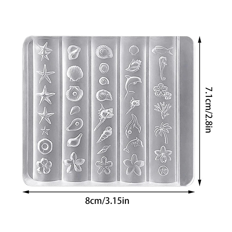 3D Silicone Nail Art Mold – Lily, Starfish & Seashell Design Nail Art Mold Axl