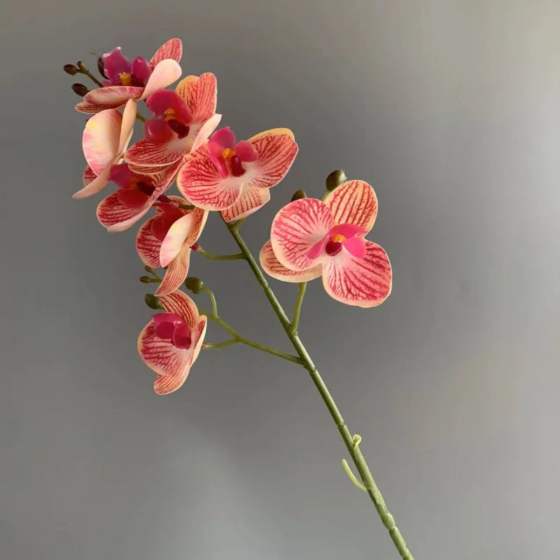 10-Pack Artificial Mini Orchid Stems – 8-Head Latex Phalaenopsis Artificial Flower Stems Axl