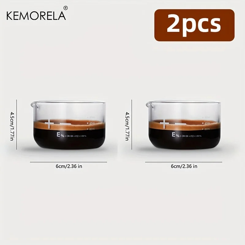 KEMORELA 60ml Espresso Shot Glasses – Clear Scale Measuring Cups Espresso Shot Glasses Axl 2PCS 60ml 60ml