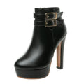 Women's Platform Ankle Boots – Super High Block Heel & Buckle Platform Ankle Boots Axl black 34