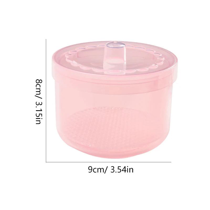 Nail Drill Bit Cleaning & Storage Box – Round Disinfection Bowl Nail Tool Storage Box Axl