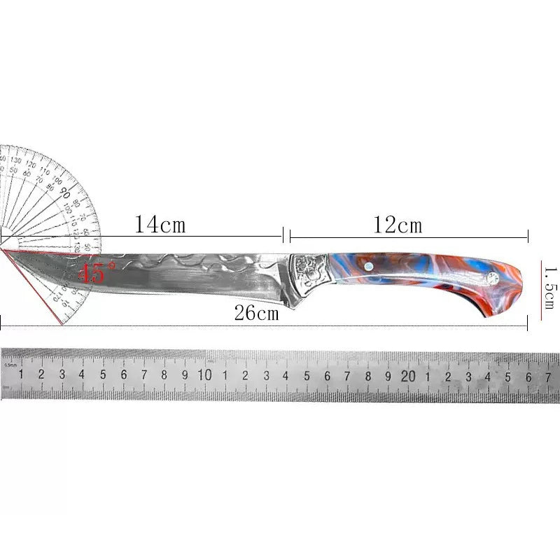 Hand-Forged Stainless Steel Boning Knife with Sheath Boning Knife Axl