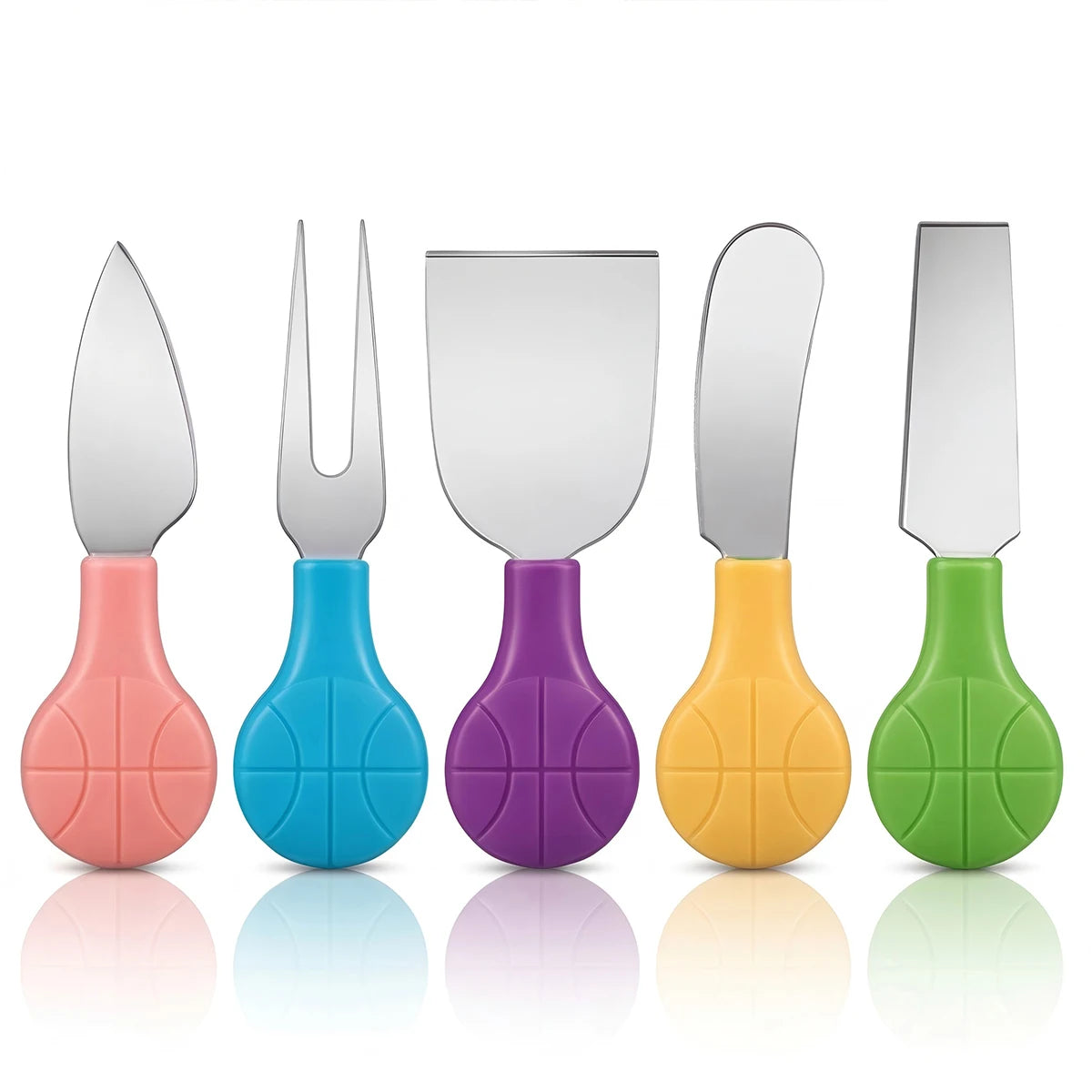 5-Piece Stainless Steel Cheese Knife Set – Fork & Spreader Cheese Knife Set Axl 5pcs knife B