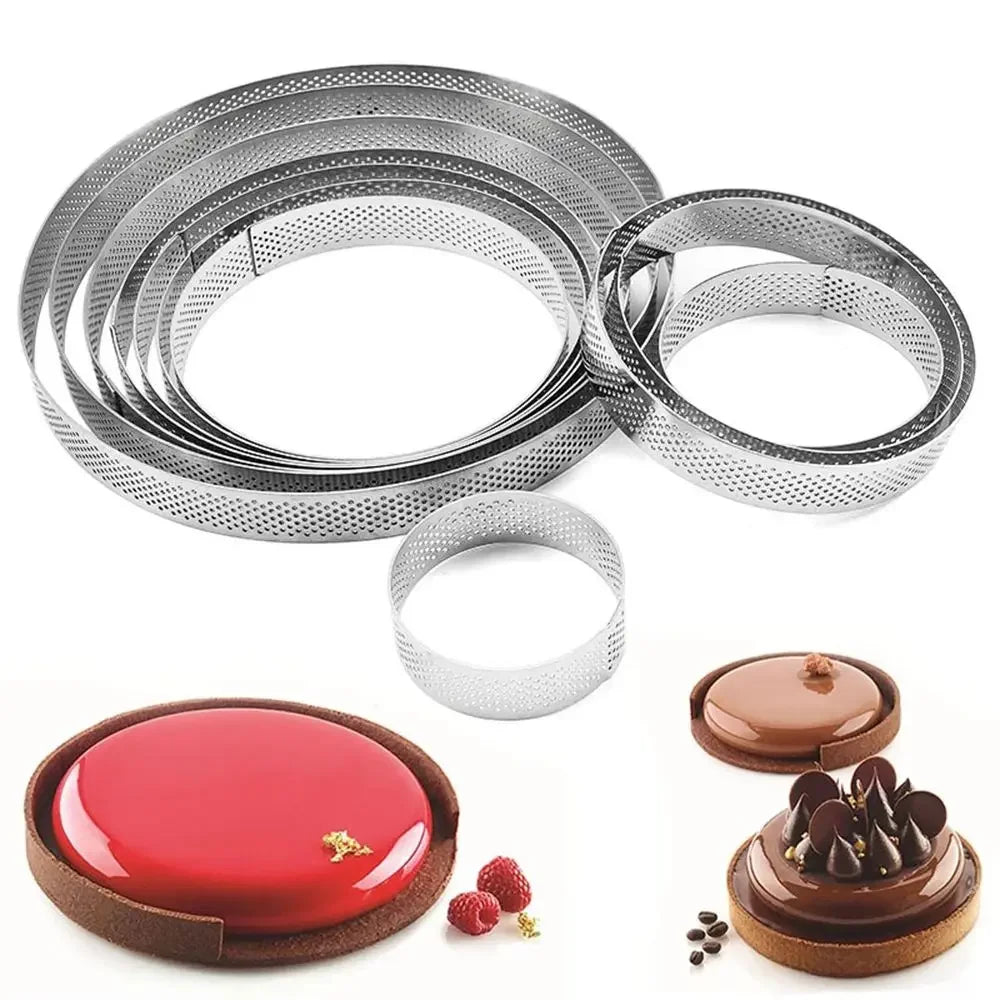 Stainless Steel Perforated Tart Mold – Circular Baking Ring Tart Baking Mold Axl