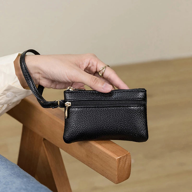 Women's PU Leather Mini Wallet – Zipper Coin Purse & Card Hold Mini Leather Wallet Axl