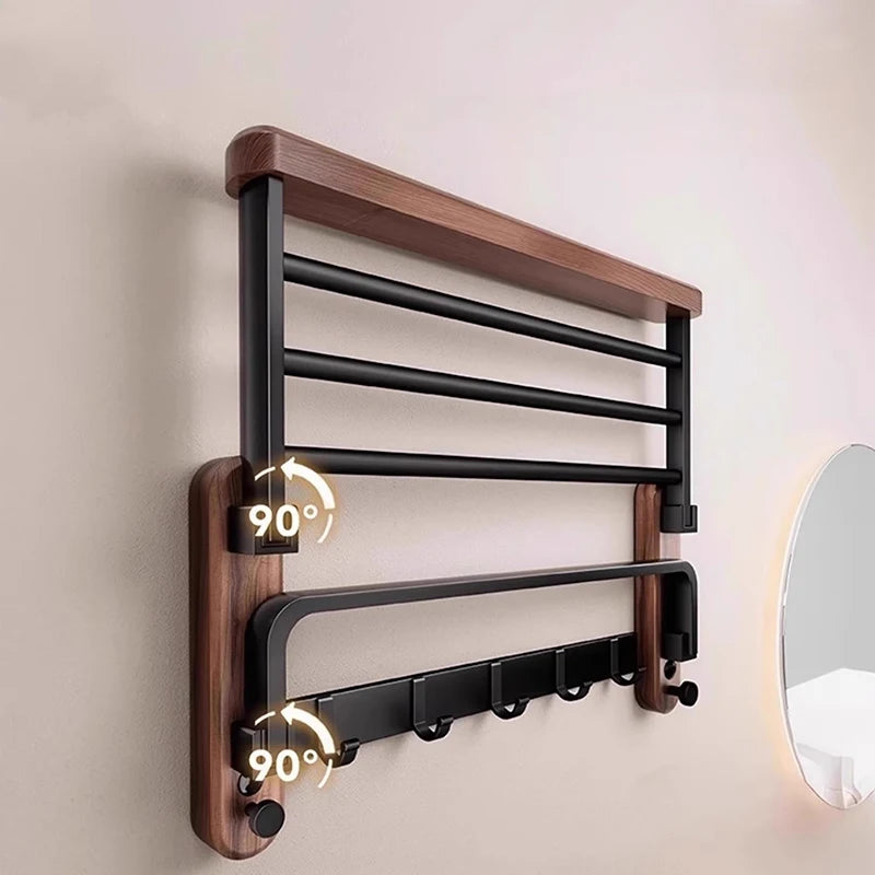 Wall-Mounted Wood & Metal Storage Shelf | Modern 2-Tier Rack Wall Storage Shelf Axl