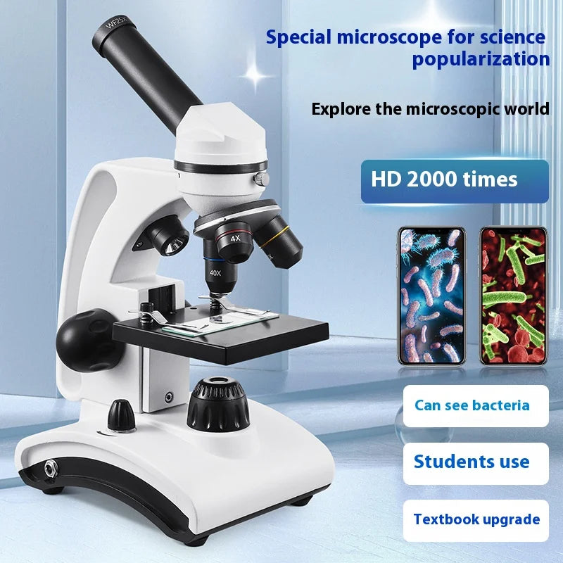 HD 2000X Monocular Optical Microscope – Kids Biology Science Kit Optical Microscope Axl