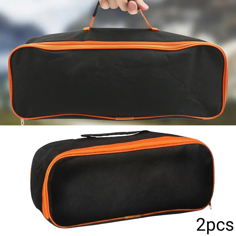 2-Pack Oxford Tool Tote Bags with Handle & Zipper | Multi-Use Tool Storage Bag Axl Black- 2pcs