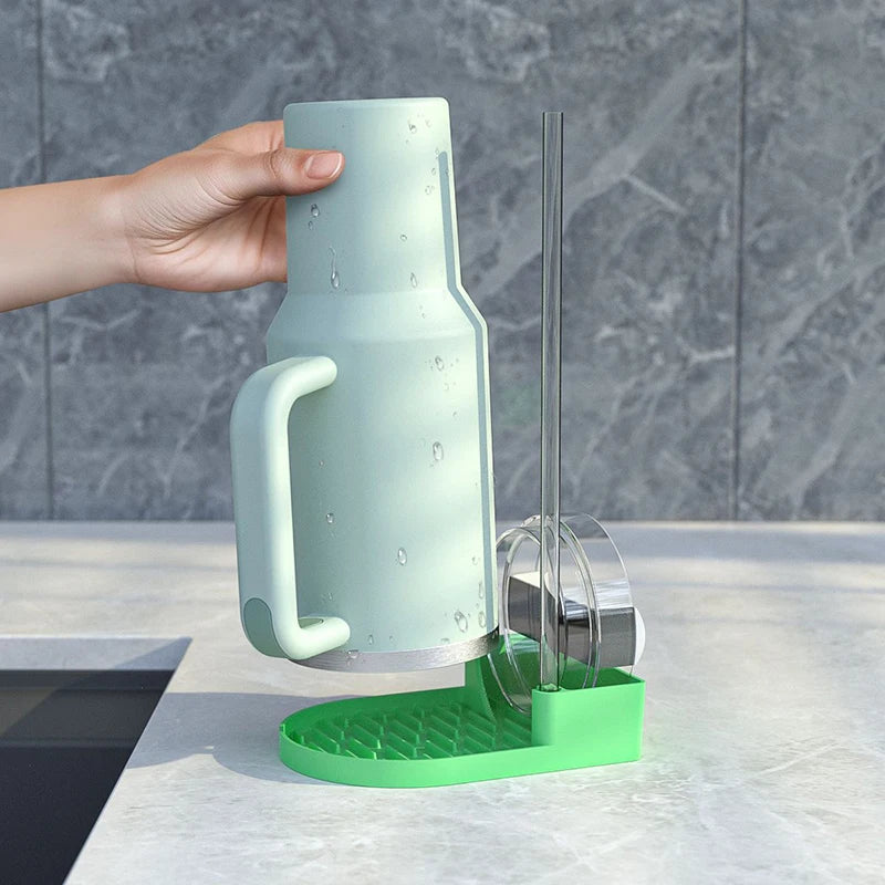 Silicone Cup Drying Rack with Drip Tray | Mug & Bottle Holder Cup Drying Rack Axl
