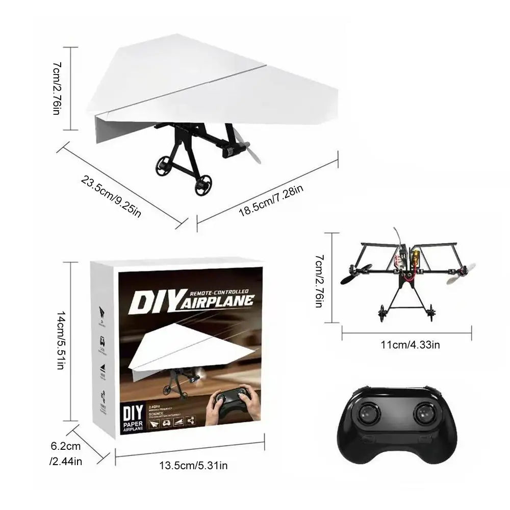 RC Paper Airplane Motor Kit – DIY Remote Control Plane for Kids RC Airplane Kit Axl Duals battery