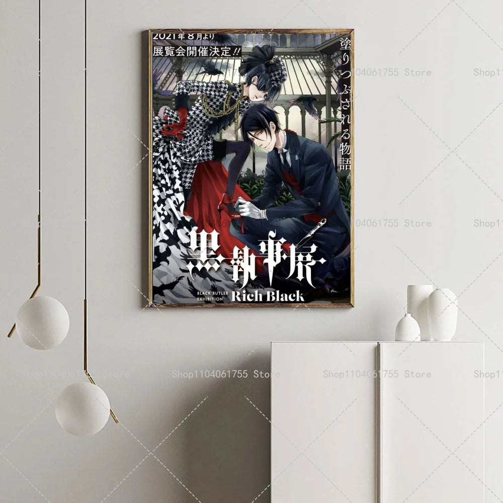 Black Butler Anime Poster – Waterproof Self-Adhesive Wall Sticker Anime Wall Poster Axl
