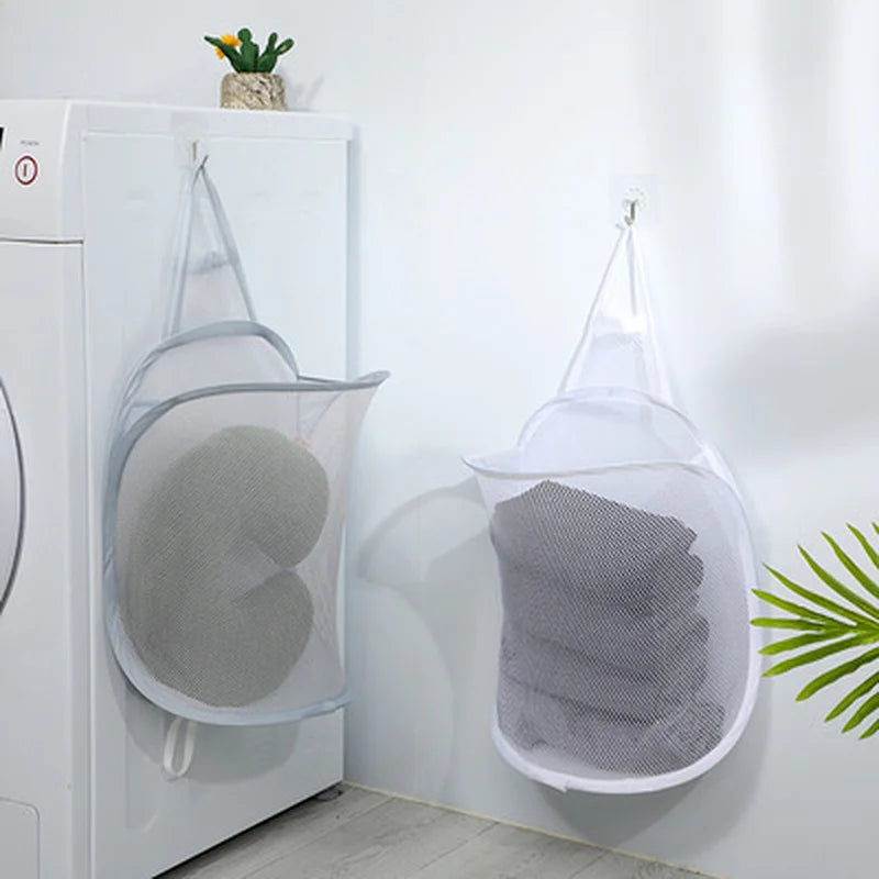 Wall-Mounted Foldable Laundry Basket – Breathable Mesh Hamper Laundry Hamper Axl
