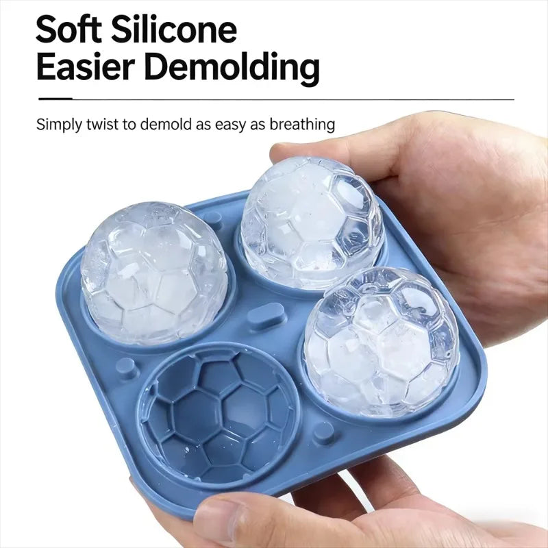 Football Ice Cube Mold – 4-Grid Silicone Tray with Lid | KEMORELA Silicone Ice Cube Mold Axl