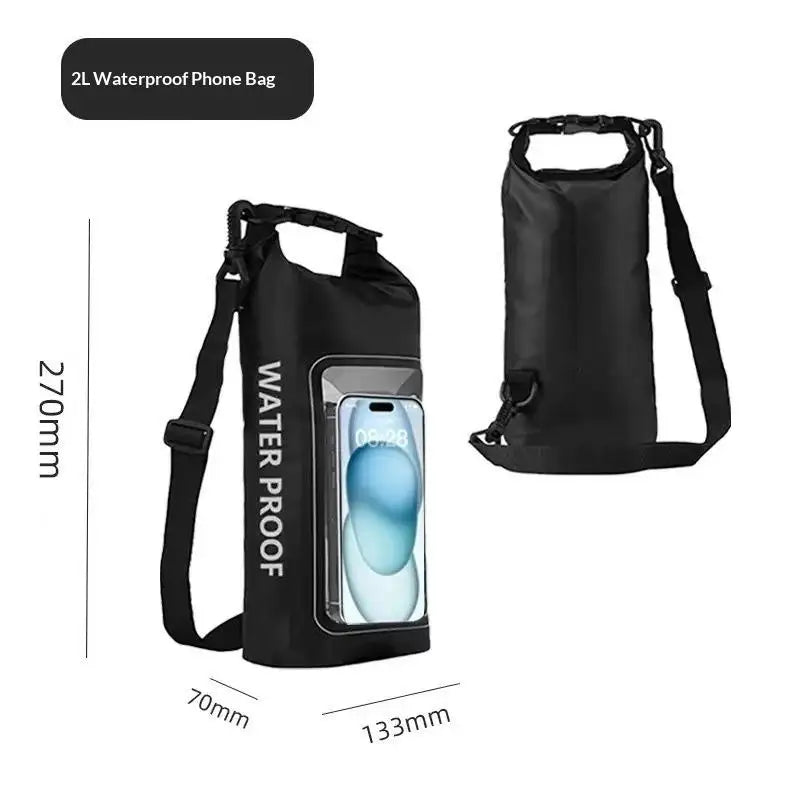 2L PVC Waterproof Dry Bag & Phone Case for Water Sports Waterproof Dry Bag Axl
