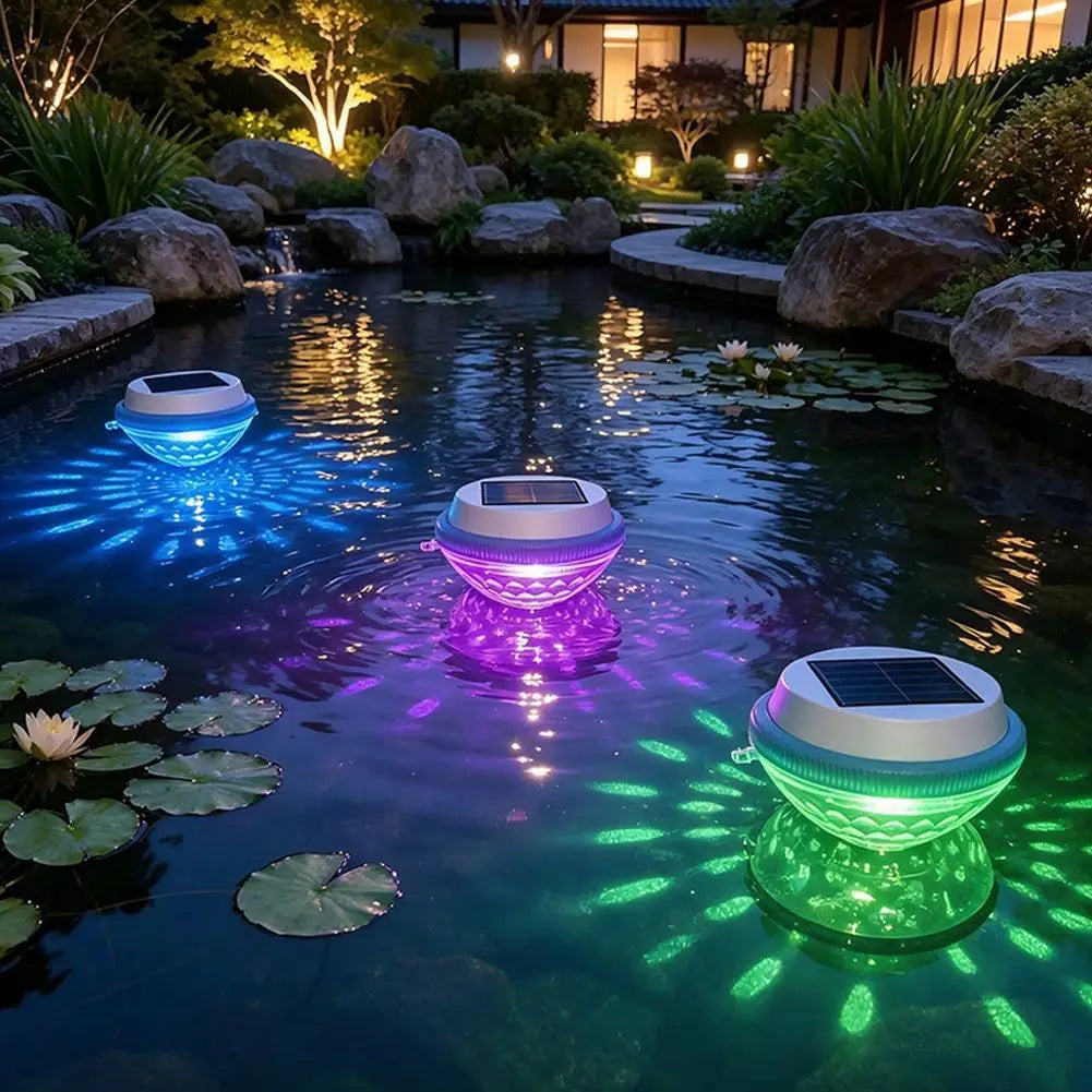 Solar Floating Pool Lights – Color Changing Flower Projection Solar Pool Light Axl