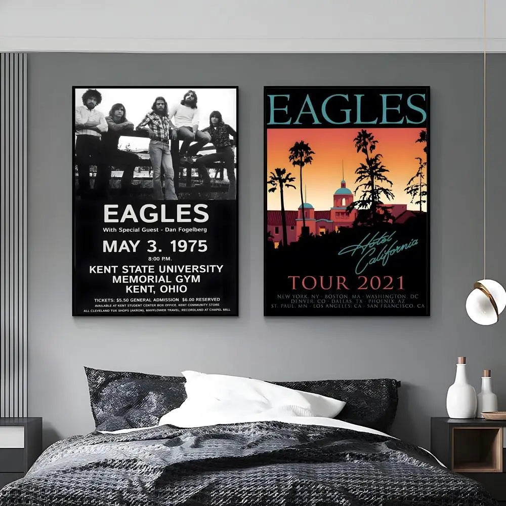 Eagles Band HD Wall Poster | Waterproof Sticky Music Art Decor Music Wall Poster Axl