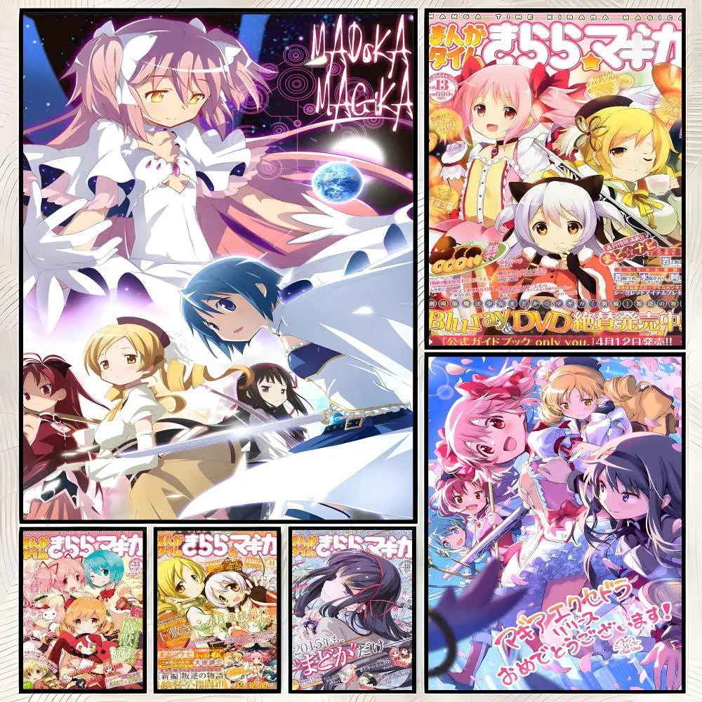 Puella Magi Madoka Magica Self-Stick HD Wall Art Poster Anime Wall Poster Axl