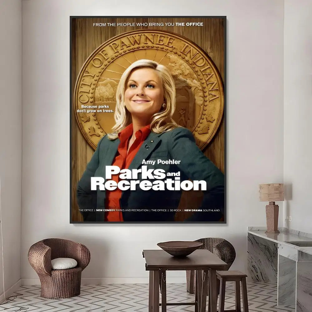 Parks & Recreation TV Poster – HD Waterproof Wall Sticker Wall Poster Sticker Axl White05 50X70cmNoframe