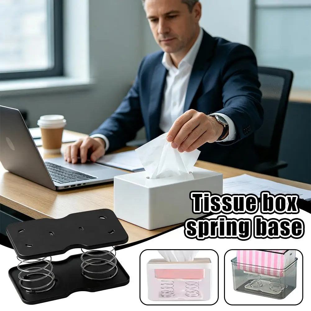 Spring-Loaded Tissue Dispenser – Auto Lift Holder for Home & Office Tissue Box Dispenser Axl