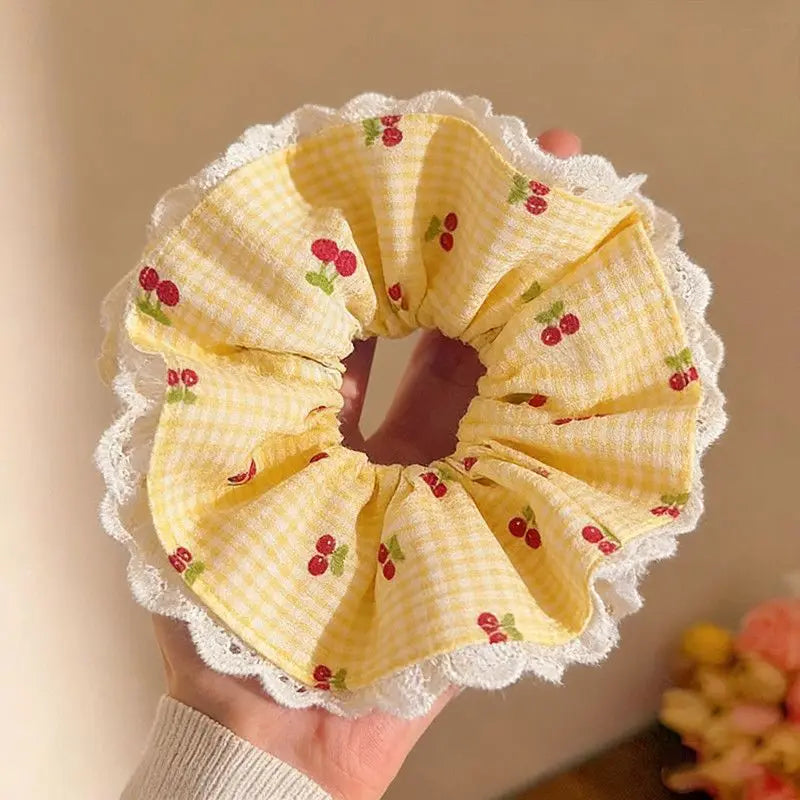 Leopard Print Hair Scrunchie – Large Elastic Retro Hair Tie Hair Scrunchie Axl H1-1PCS