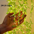 2M Willow Leaf Fairy String Lights – 20 LED Battery Operated Fairy String Lights Axl Willow leaf lamp