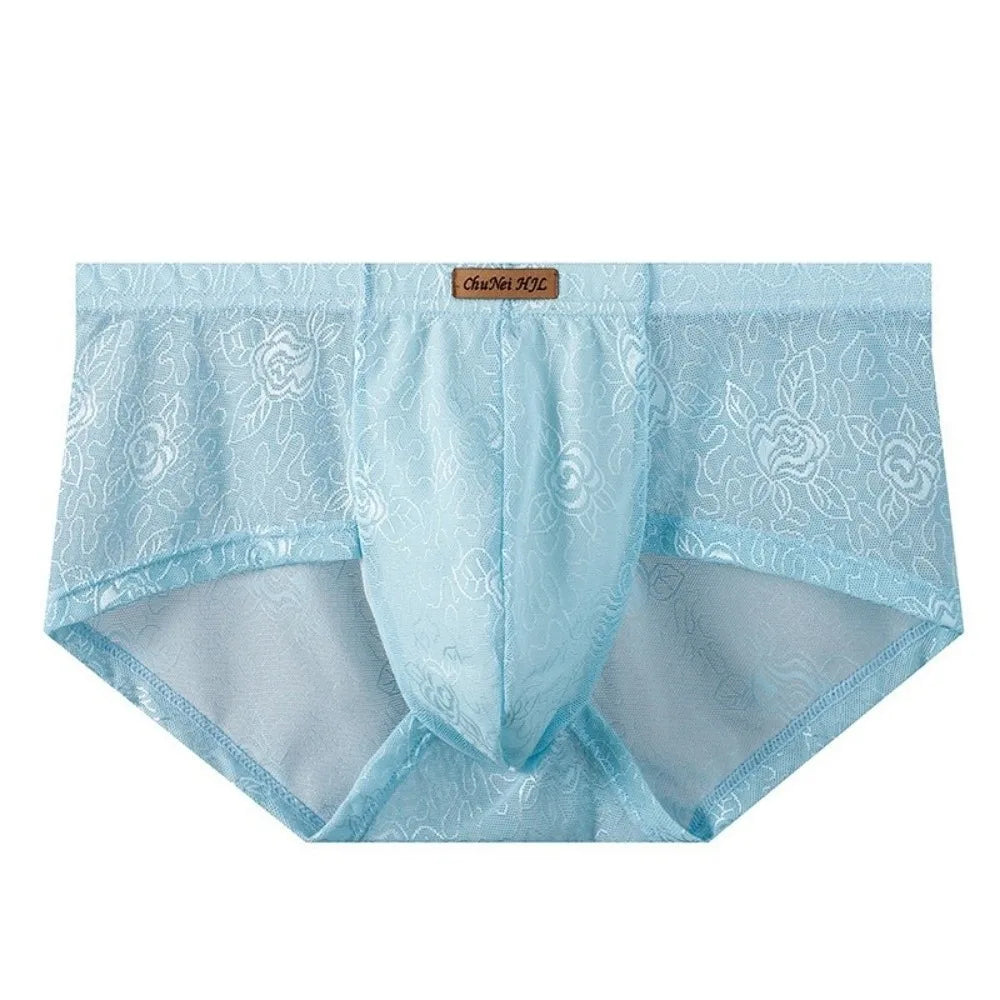 Men's Ice Silk Mesh Briefs – Ultra-Thin Lace Underwear L–4XL Men's Briefs Axl Blue 3XL