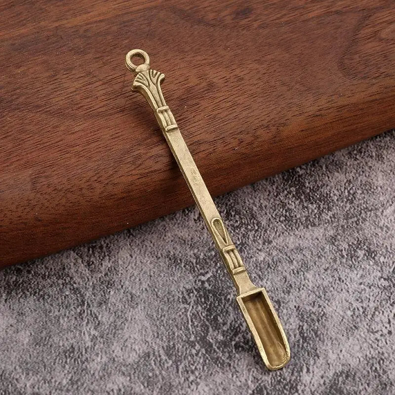Vintage Zinc Alloy Mini Scoop – Engraved Powder Measuring Spoon Mini Measuring Scoop Axl D