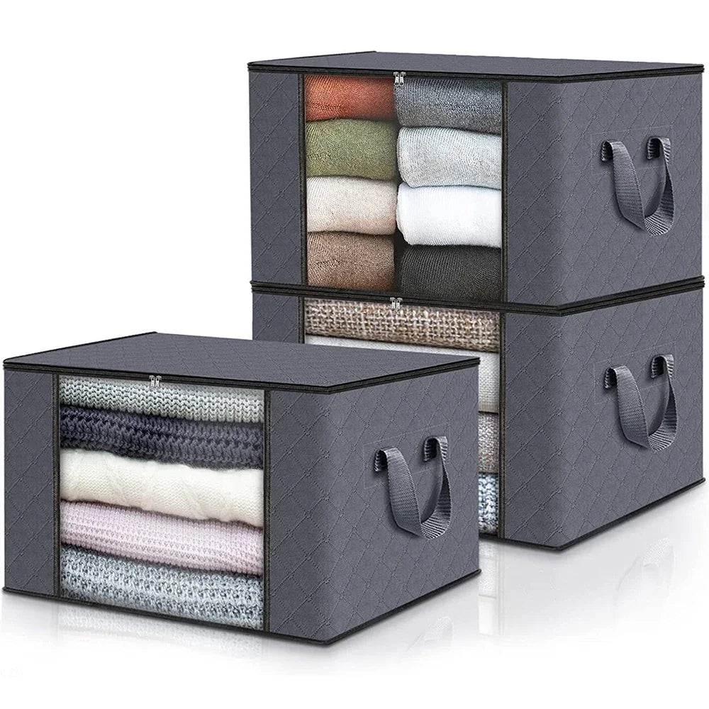 Foldable Quilt & Clothing Storage Bag – Bedding Organizer Box Bedding Storage Bag Axl